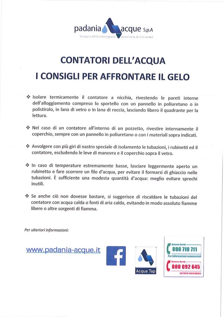 Avviso contatori acqua