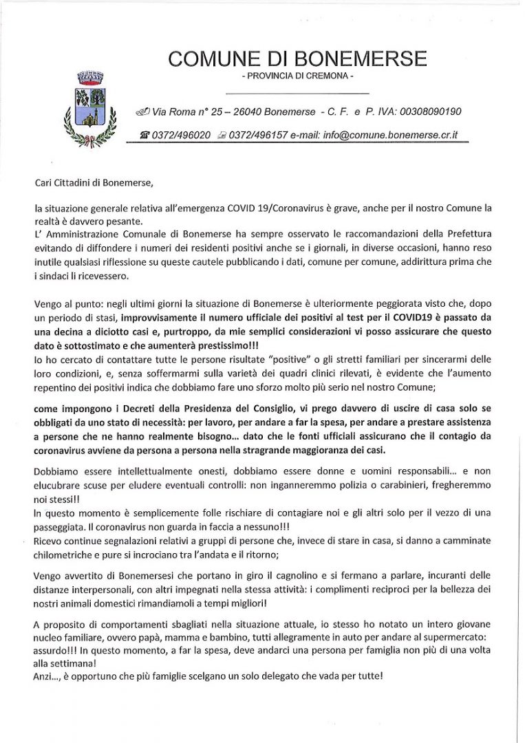 LETTERA AI CITTADINI 1 LETTERA AI CITTADINI 1