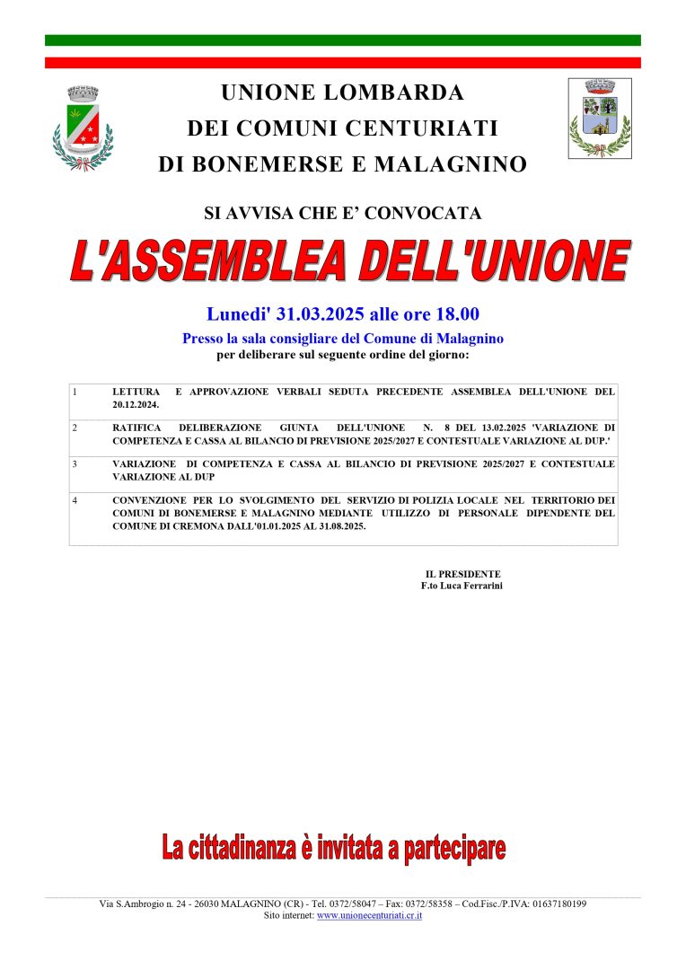 UNIONE C C DEL 31 03 2025