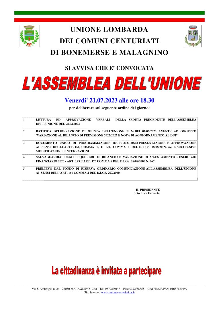 UNIONE 21 07 2023